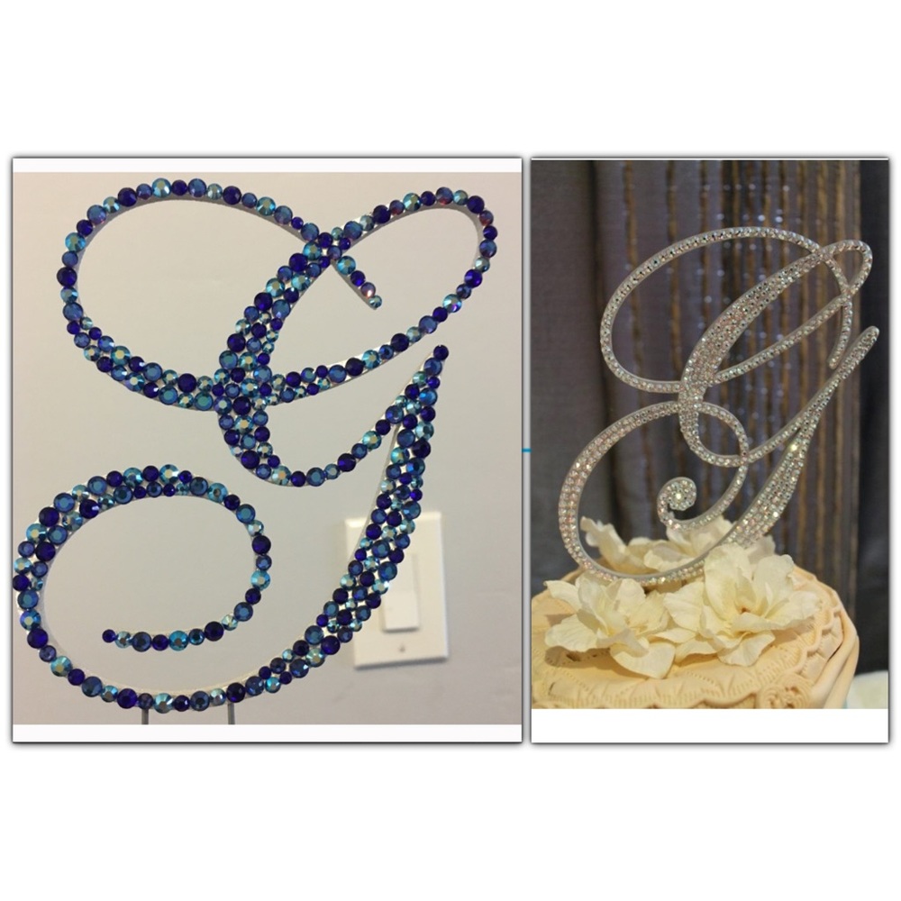 “Removing Soon” Swarovski Monogram “G” in Blues by Toppers w/Glitz